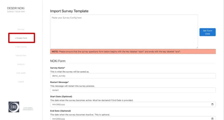 Create Form Button